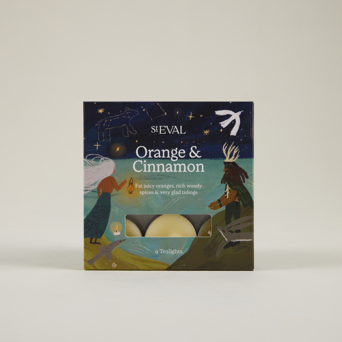 Warm, tangy and tantalising — a festive blend of orange, cinnamon and spice. Softly flickering tealights to fill your home with warmth and glad tidings.