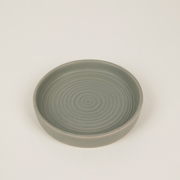 St Eval Sage Green Candle Plate measuring 13cm for decorative candle styling.
