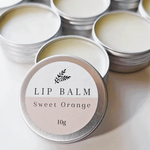 Sweet Orange nourishing lip balm with beeswax shea butter and cocoa butter in 10g tin