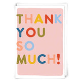 Thank You So Much greeting card with white envelope