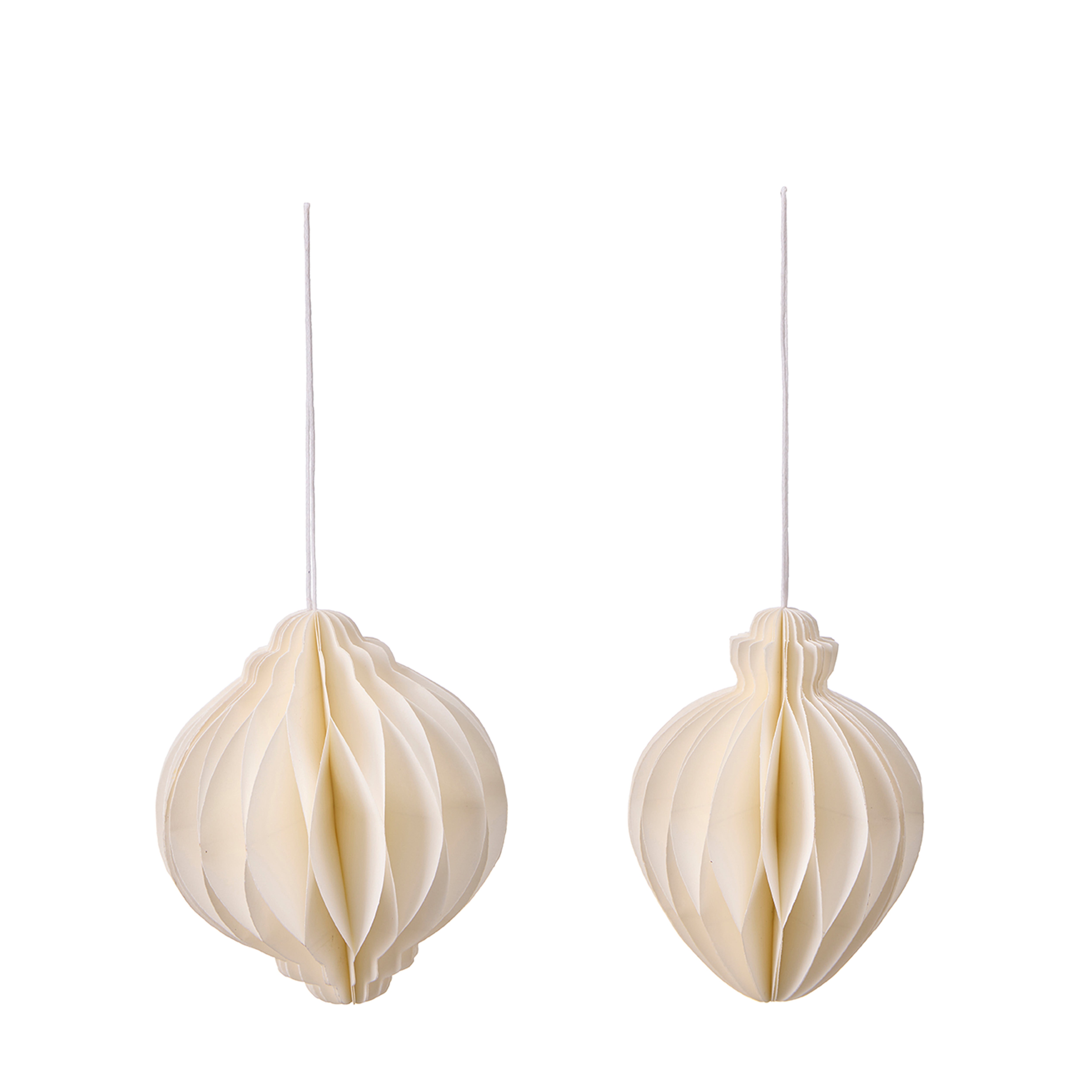 The Snowball honeycomb paper hanging Christmas decoration, available in Winter Pearl, Christmas Latte and Dusky Blue.