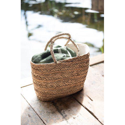 THI natural woven seagrass shopping and beach basket
