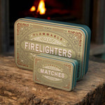 TINIT Firelighter and Match Tin Set for stylish fireside storage