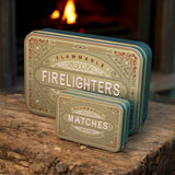 TINIT Firelighter and Match Tin Set for stylish fireside storage