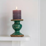 Sea-turquoise Thasos Candleholder inspired by the Greek islands. Add Mediterranean charm and coastal elegance to your home with a warm, inviting glow.