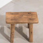 Shop our Vintage Elm Wood Stool, handcrafted from 80–100-year-old reclaimed elm. Each rustic wooden stool has its own unique grain, patina and character.