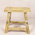 Shop our Vintage Elm Wood Stool, handcrafted from 80–100-year-old reclaimed elm. Each rustic wooden stool has its own unique grain, patina and character.
