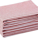 Dress the Christmas dinner table with this cherry and white striped cloth napkin by Wikholm Form. A reusable 40cm napkin for festive dining and entertaining.