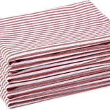 Dress the Christmas dinner table with this cherry and white striped cloth napkin by Wikholm Form. A reusable 40cm napkin for festive dining and entertaining.