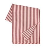 Wikholm Form cherry and white striped tablecloth for Christmas table styling