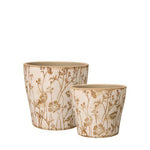 Wikholm Form Hermine stoneware plant pots in brown and white