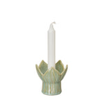 Wikholm Form Ingela Green Melange stoneware dinner candle holder