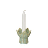 Wikholm Form Ingela Green Melange stoneware dinner candle holder