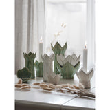 Wikholm Form Ingela Green Melange stoneware tealight holders in two sizes
