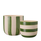 Wikholm Form Sanna white and green stoneware plant pots in two sizes