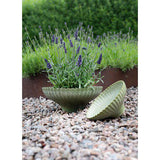 Wikholm Form Yodit recycled low planters in green sand and grey