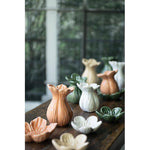 Wikholm Ingrid textured stoneware bud vase with petal-shaped opening