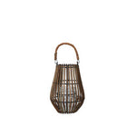 Wikholm Kia brown woven bamboo lantern with carry handle