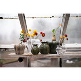 Shop the Lillian light green stoneware vase, a charming small flower vase with beautiful linear detailing, perfect for single stems and garden cuttings.