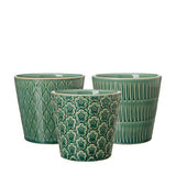 Wikholm Majken soft green glazed stoneware plant pot