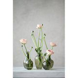 Wikholm Miriam mini green glass bud vases in mixed shapes