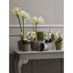 Wikholm Form Yodit Green Melange recycled plastic plant pots in two sizes