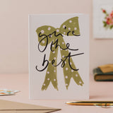 You’re the Best thank you card featuring an elegant bow and handwritten-style design.