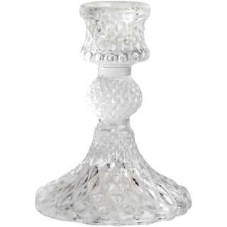 Harlequin Clear Glass Candlestick
