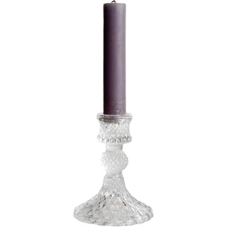 Harlequin Clear Glass Candlestick