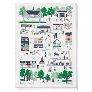 Banstead Village Life Tea Towel