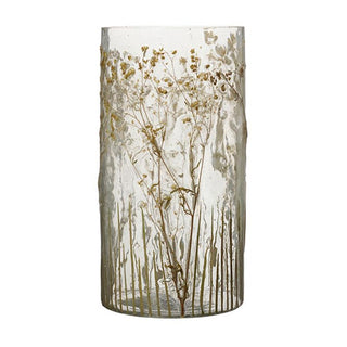 Floral Detail Glass Flower Vase