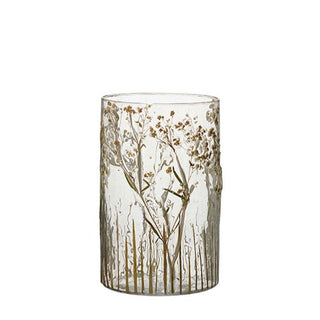 Floral Detail Glass Flower Vase