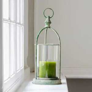 Garden Hurricane Lamp - Antique Green