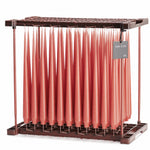 Ester & Erik Coral Reef 42cm tapered dinner candle in a bright coral orange with soft pink undertones, traditionally hand-dipped in Denmark.