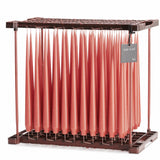 Ester & Erik Coral Reef 42cm tapered dinner candle in a bright coral orange with soft pink undertones, traditionally hand-dipped in Denmark.