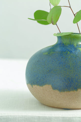 Blue Green Dipped Vase