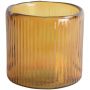 Ribbed Vintage Amber Hurricane Glass - Small