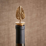 Nkuku brass poplar leaf bottle stopper