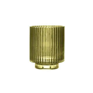 Olive Green Riffle Glass Vase