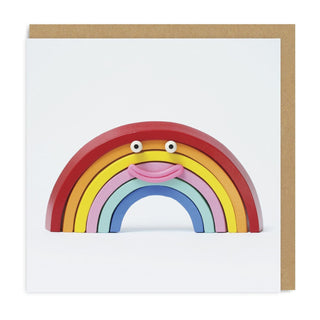 Rainbow Smiley Face Greeting Card