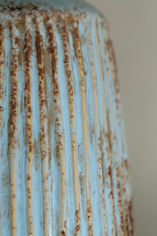 Tall Ribbed Sky Vase