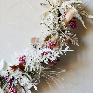 Dried Flower Brass Hoop Design