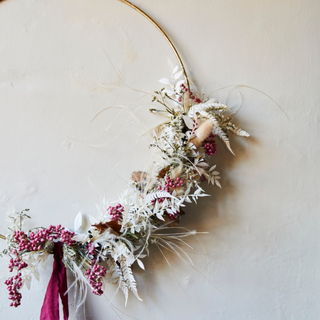Dried Flower Brass Hoop Design