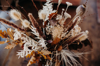 Glass Apothecary Vase of Dried Flowers