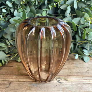 Wave Amber Glass Vase