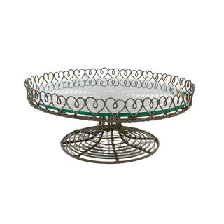 Wire Cake Stand With Glass Plate