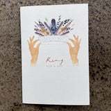 Beautiful handmade King for a Day card by Elena Deshmukh. Printed on luxury sustainable textured card with artisan detail and timeless charm.