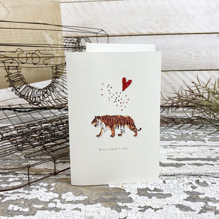 Beautiful handmade Wild About You card by Elena Deshmukh. Printed on luxury sustainable textured card with delicate artisan detail and timeless charm.