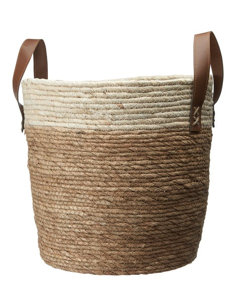 enna woven natural basket plant pot cover