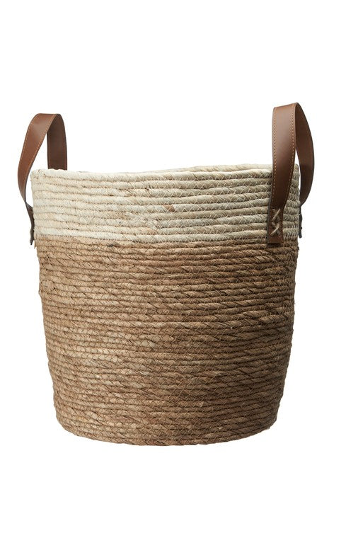 enna woven natural basket plant pot cover